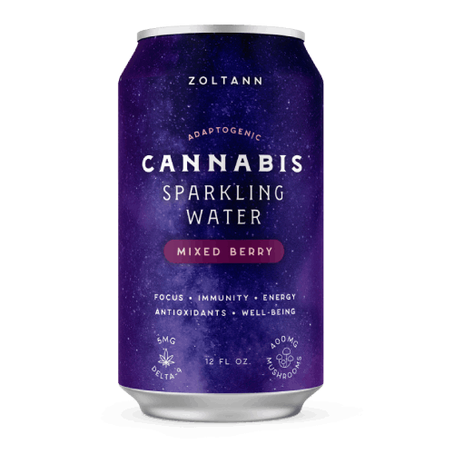 Mushroom/THC Boutique Sparkling Waters | 5 mg THC | 400 mg Mushrooms (4pack)