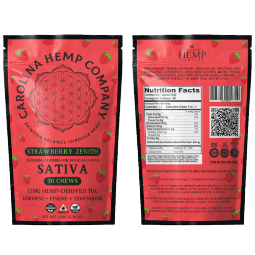 Carolina Hemp Company – Strawberry Zenith – 15 mg Delta-9 Fruit Chews (Sativa) (30ct)