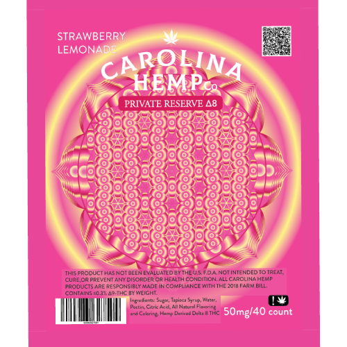 Carolina Hemp Company Private Reserve Δ8 Strawberry Lemonade 50 mg 40ct