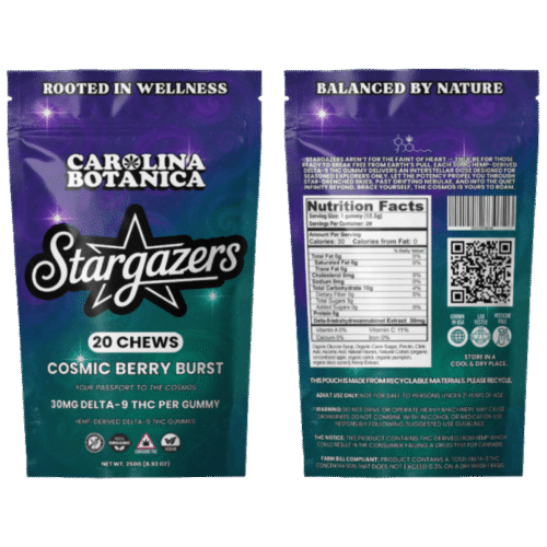 Carolina Botanica – Stargazers – 30 mg Delta-9 Fruit Chews (20ct)